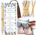 Gilprop 50 Sets Baby Shower Favors for Guests Includes 50 Baby Shower Ballpoint Pens 50 Thank You Bookmarks 50 Organza Bags for Gender Reveal Gifts Guest Prizes(Cowboy,Blue) by Gilprop