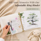 Baby Book Keepsake - Timeless Baby Memory Book for Boy or Girl I First 5 Year I Faux Leather, Gender Neutral, Safari Theme w/Gold Foil Stamp - Baby First Year Book Journal Scrapbook Photo Album Shower - Image 5