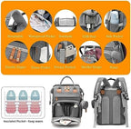 Astro alan Baby Diaper Bag with Changing Station, Waterproof Diaper Bag Backpack for Moms Dads with USB Charging Port, Baby Shower Gifts, Baby essentials,Grey - Image 5