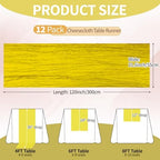12 Pcs Lemon Yellow Cheesecloth Table Runner 10Ft, Gauze Table Runners 21.5 x 120 inch,Semi Sheer Cheese Cloth Fabric Runner Bulk for Wedding,Party,Baby Shower,Bridal Shower - Image 2
