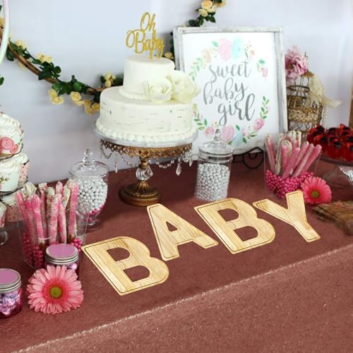 4 Pcs Wooden Baby Charcuterie Letters, Gold Butterflies, Baby Shower Party - Image 6