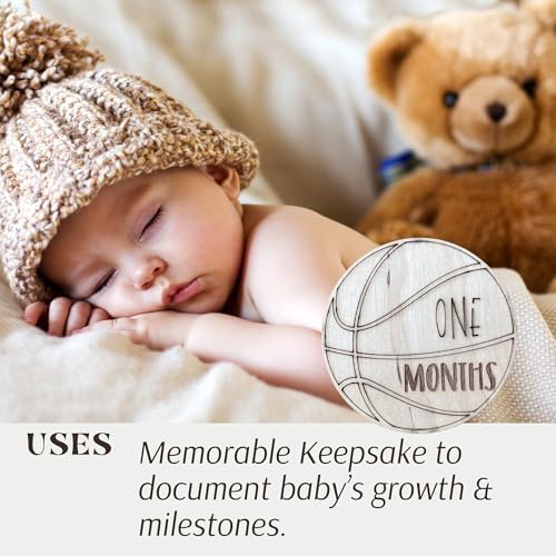Wooden Monthly Milestone Cards – Set for Baby Photos – Newborn Milestone Discs – Engraved Wooden Baby Age Markers for Monthly Growth Photos – Perfect Baby Shower Gift - Image 3