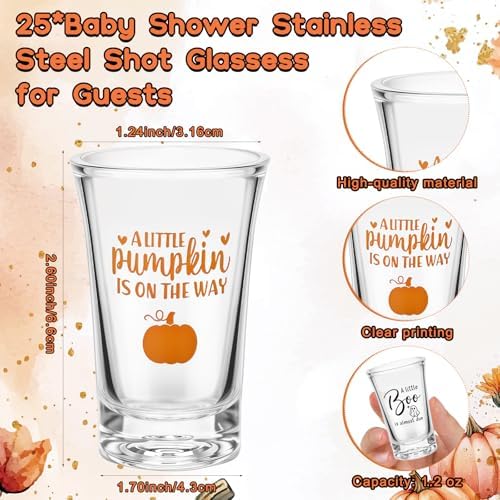 Blushtier 25 Sets Baby Shower Shot Glass Bottle Opener, Pumpkin - Image 2
