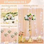 NUPTIO Pcs of 10 Fake Flower Ball Arrangement Bouquet,15 Heads Plastic Roses with Base, Suitable for Our Store's Wedding Centerpiece Flower Balls for Centerpieces Home Décor (Pink Champagne & White) - Image 6