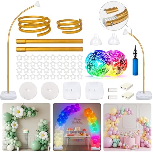 LED Balloon Arch Stand with Base 9.35FT/6FT Balloon Arch Frame for Party by OurWarm