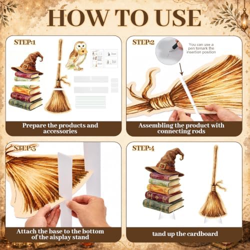 3Pcs Wizard Party Backdrop Decorations,3Ft Plastic Cardboard Cutouts - Image 3