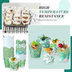 Havawish 500 Counts Greenery Tulip Cupcake Liners Tropical Hawaiian Baking Cups Palm Leaf Muffin Liners Greaseproof Cupcake Wrapper Tulip Paper Baking Cup for Tiki Luau Baby Shower Party Decoration - Image 6