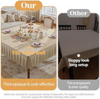 Wish Care Natural Spandex Tablecloths for 54x54 Inch Square Tables, Stretch Fitted Table Clothes with Pleated Ruffle Skirt for 54” Table, Wrinkle Free and Elastic, for Party Kitchen Home Dining - Image 7