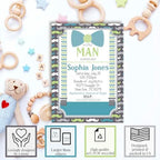 Custom Baby Shower Invites Little Man Baby Shower Invitation 20 5x7 Custom Personalized Little Boy Bow Tie Mustache Invites With Envelopes - Unique Mustache and Bowtie Cards - Image 2