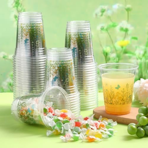 100 Pack Wildflower Plastic Cups, 12 oz Floral Party Decorations - Image 6