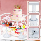 Umigy 6 Pcs White Cake Stand Sets for Dessert Table Display 8/10/12 Inch Metal Cake Stands Round Cupcake Holder for Wedding, Birthday, Party, Graduation, Baby Shower - Image 4