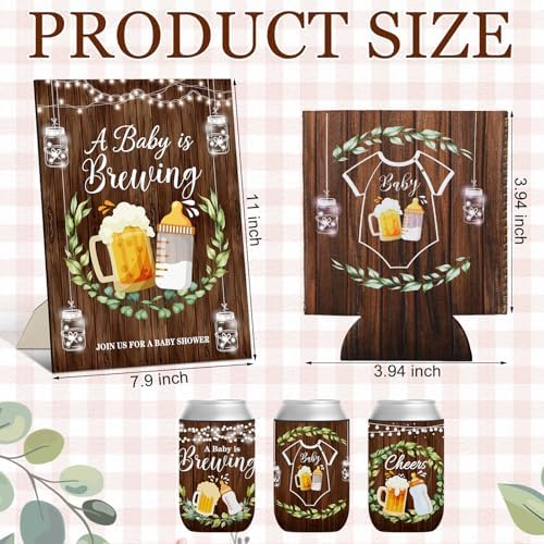 SiliFine 37 Pcs a Baby Is Brewing Diaper Can Coolers Baby Shower Favors - Image 3