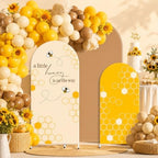 FYSUIMU 3 Pcs Bee Arch Backdrop Covers Baby Shower Honeycomb Stretchy Spandex Arch Stand Fabric Cover for Gender Reveal Wedding Birthday Party Decoration (4ft/5ft/6ft) - Image 6
