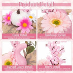Amyhill 8 Pcs Fall Pink Pumpkin Baby Shower Table Centerpiece Decor, Fruit - Image 3