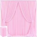 50x10ft Pink Backdrop Curtain for Wedding Parties Wrinkle Free Fabric Light Pink Drapes Backdrop Decoration for Baby Shower Birthday Photography Decoration 10 Panels, 5ft x 10ft by Gogoparti