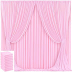 50x10ft Pink Backdrop Curtain for Wedding Parties Wrinkle Free Fabric Light Pink Drapes Backdrop Decoration for Baby Shower Birthday Photography Decoration 10 Panels, 5ft x 10ft by Gogoparti