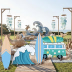 4 Pcs Large The Big One Themed Birthday Party Decorations 1st Birthday Decoration Beach Surfboard Cardboard Cutout Photo Booth Props Backdrop for Beach Pool Baby Shower Supplies - Image 6