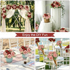 12 Bundles Peonies Artificial Flowers Bulk, Dusty Rose & Terracotta - Image 4