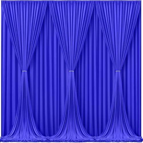 Royal Blue Backdrop Curtain 6 Panels-Wrinkle-Free Royal Blue Curtains Polyester Photography Drapes for Baby Shower Birthday Party Photo Background Backdrop Stand- 24 X10FT - Image 2