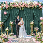 20ft x 10ft Hunter Green Backdrop Curtain for Parties Dark Green Wrinkle Free Backdrop Drapes Panels for Baby Shower Birthday Party Photo Photography Polyester Fabric Background Decoration - Image 2