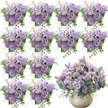 Zeyune 12 Pcs 13.4 Inch Artificial Flowers Bouquet,Peony,Purple by Zeyune