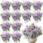 Zeyune 12 Pcs 13.4 Inch Artificial Flowers Bouquet,Peony,Purple by Zeyune