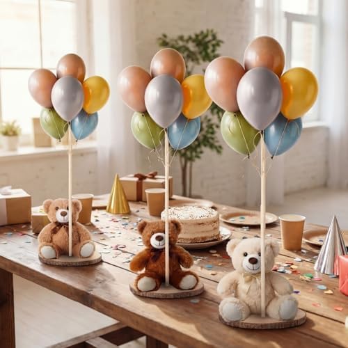 Canlierr 12 Set Bear Centerpieces with Stick, 23-26" Round Circle Slice - Image 4
