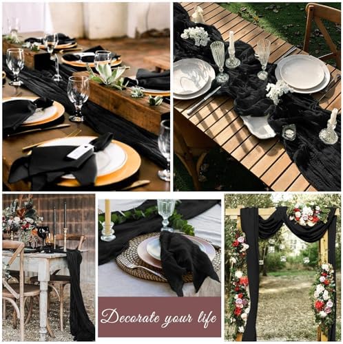 20 Pack Cheesecloth Table Runner 17 x 108 Inch, Black - Image 7