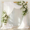 Ivory Wedding Arch Draping Fabric 30'' x 18FT Sheer Chiffon Arch Drapes by LINXTAR