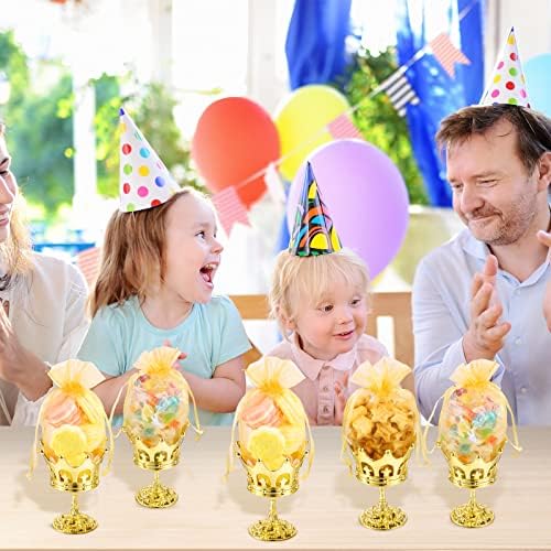 30 Pcs Gold Fillable Crown Goblet with Pouch for Candy Box Container Wedding Party Favor Decorative Candy Storage Container Decoration for Chocolate Cake Dessert and Birthday Baby Shower - Image 5