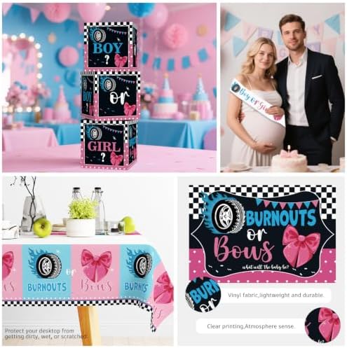 Cocomigo Burnouts or Bows Gender Reveal Decorations for 25 Guests - Image 6