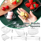 Tessco for you 800 Pcs Mini Appetizer Plates Glitter Style Clear, Silver - Image 2