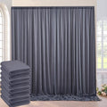 40ft×10 ft Wrinkle Free Grey Backdrop Curtain for Parties, 8 Panels 5×10 ft Soft Silky Polyester Charcoal Photo Backdrop Drapes for Birthday Baby Shower Baptism Wedding Photography by ENJOYYOURPARTY