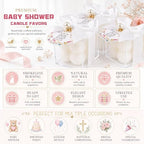 20 Set Fully Assembled Small Bubble Candles Elegant Baby Shower Favors Bulk Set with Decorative Ribbons Thank You Cards for Baby Shower Guest Gifts (20, Flowers) - Image 7