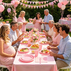 250Pcs Disposable Light Pink Plastic Plates and Napkins for Birthday Party - Image 6
