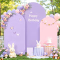 Pink and Lavender Arch Backdrop Cover 7.2FT 6.6FT 6FT Arch Covers Stretchy Backdrop Set of 3 Wedding Arch Cover Spandex Fitted Double-Color Fabric Arch Covers for Party Baby Shower Birthday Decoration by Tao-GePartyDecorations