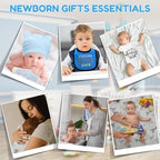 iAOVUEBY Baby Gift Set for Newborn, New Baby Boy Gift Basket, Newborn Essentials Hat Onesie Bear Toys Keepsake Blanket Infant Diaper Changing Pad Bibs, Baby Shower Gifts for Boys - Image 6