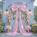 Large Pink Bow Decor, 24x16x79 Inches Big Silky Ribbon Bows for Room Wall Door Decorations Oversized Coquette Stain Bow Party Decorations for Birthday Bridal Baby Shower Wedding Photo Booth Backdrop by Besutolife