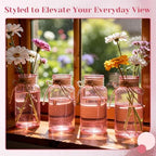 Mason Jar Glass Vases 12 Pack, Pink Flower Vase for Centerpieces - Image 5