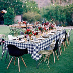Hiasan Checkered Tablecloth, 2 Pack, 54 x 108 inch, Navy Blue and White - Image 2