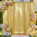 20x10ft Thick Gold Glitter Backdrop Curtain Panels for Parties, Wrinkle Free Sparking Sequin Backdrop Drapes, 4 Panels 5x10ft Shimmer Photo Back Drop Cloth for Wedding Birthday Photography by LeegleriTableSkirt