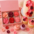 CONFECT Handmade Edible Gum Paste Flower Decorations – Vintage Blossom Collection – 60 Piece Assorted Sugar Flower Set with Pearl Centers, Hand Cut Cake Flowers for Cakes, Cupcakes & Desserts by CONFECTTHECAKEDECORATINGCO
