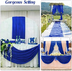 6 Pack 10Ft Royal Blue Chiffon Table Runner 29x120 Inches Sheer Fabric Table Runner Romantic Wedding Runner for Thanksgiving Christmas Bridal Shower Decorations（Royal Blue） - Image 4