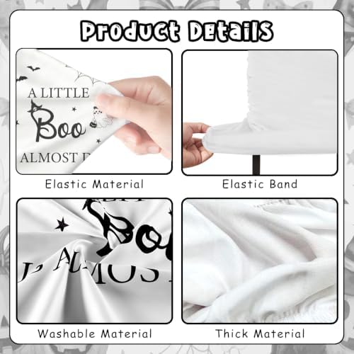 Serencatcher Halloween Baby Shower Arch Backdrop Covers 7.2FT 6FT Black - Image 4