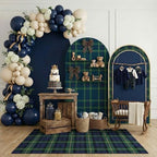 3 Pcs Tartan Arch Backdrop Cover Buffalo Plaid Baby Shower Photo Background - Image 6
