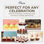 Perco 3 Tier Ceramic Cupcake Stand for 20 Cupcakes – Tiered Dessert Stand & Serving Tray, Elegant Gold Accent Dessert Table Display Set for Weddings, Birthdays & Events - Image 5