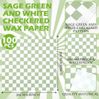 Geosar 200 PcsGingham Paper Food Tray with Wax Paper,Green White - Image 3
