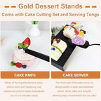 MACIFECI Cake Stand Set, Black Cake Stands For Dessert Table Including Dessert Tray, Metal Cupcake Display Stands Dessert Trays (Black) - Image 6