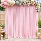MEETSKY Pink Backdrop Curtains,Birthday Backdrop Drapes,5ft x 8ft,2 Panels by MEETSKY