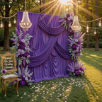 30ft x 10ft Wrinkle Free Purple Backdrop Curtains for Parties, 6 Panels 5ftx10ft Polyester Backdrop Drapes for Mermaid Birthday Photography Background Parties - Image 5